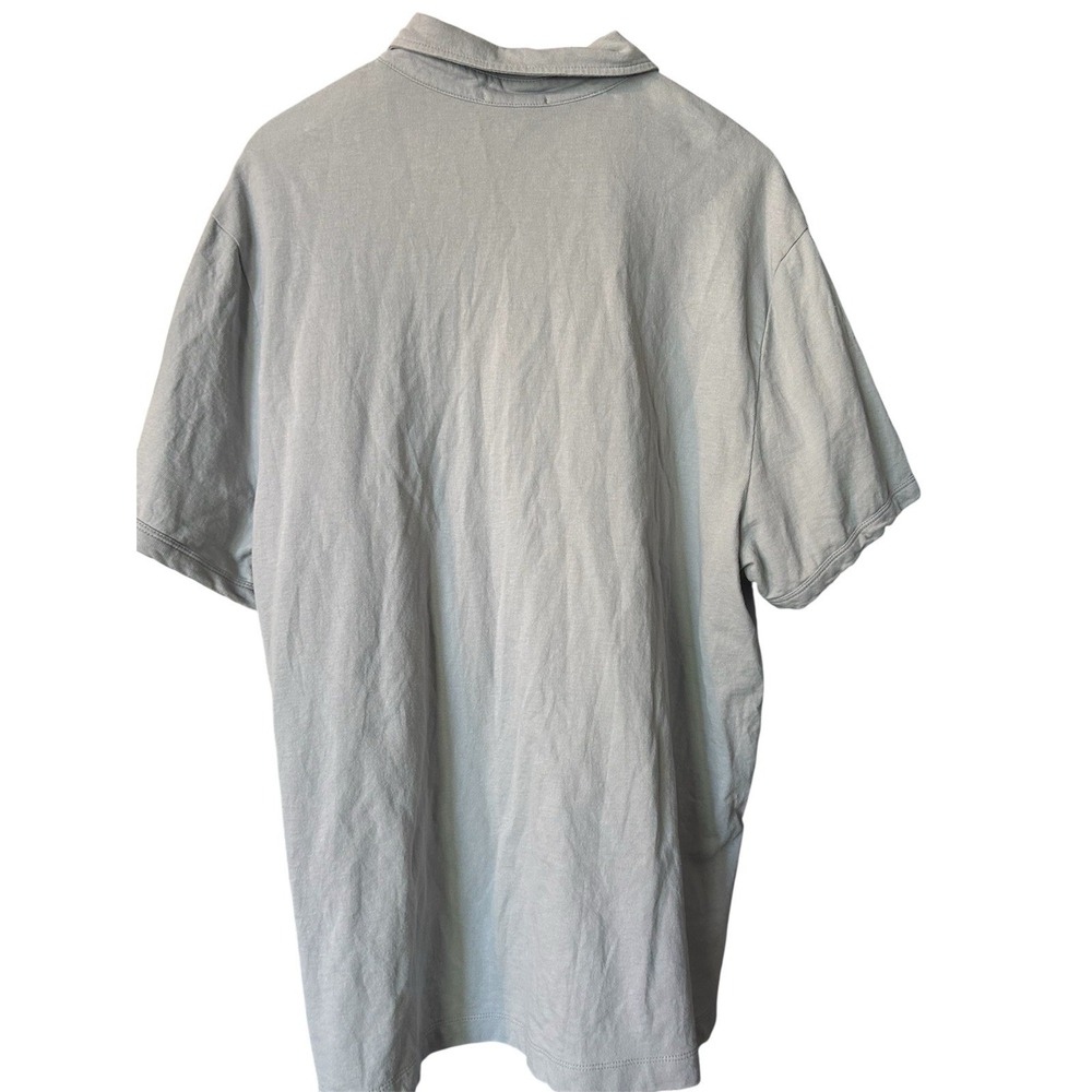 James Perse Polo Shirt Palm Tree Embroidered French Terry Cotton Gray Mens XL - Picture 5 of 9
